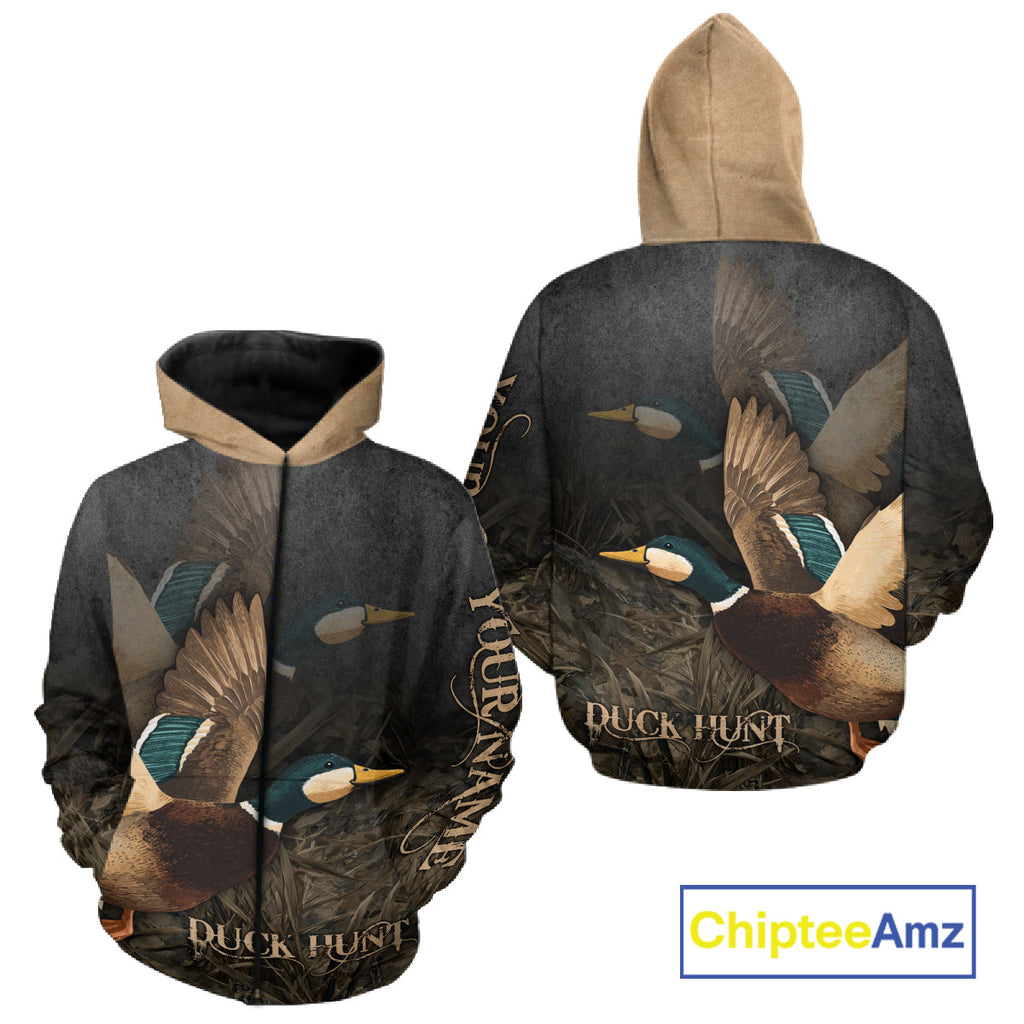 Beautiful Mallard Duck Hunting 3D Print Camouflage Shirts, Duck Hunting Clothes