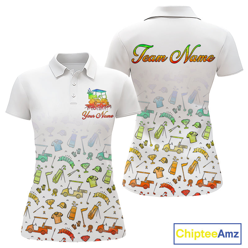 Golf Polo Shirts Colorful Tie Dye Pattern Custom Name, Golf Shirts