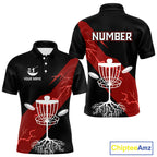 Red Disc Golf Polo Shirts Custom Thunder Lightning Team Disc Golf Jerseys, Disc Golf Gifts