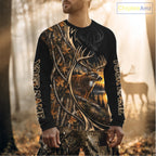 Whitetail Deer Hunting Forest Camo Custom Name 3D All Over Print Shirts