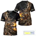 Whitetail Deer Hunting Forest Camo Custom Name 3D All Over Print Shirts