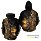 Whitetail Deer Hunting Forest Camo Custom Name 3D All Over Print Shirts