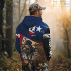 Custom Black Lab Retriever Duck Hunting Waterfowl Camo Texas Flag Custom Hunting Shirts