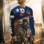 Custom Black Lab Retriever Duck Hunting Waterfowl Camo Texas Flag Custom Hunting Shirts