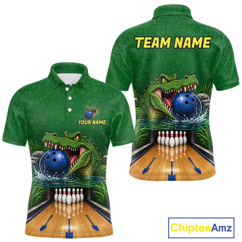 Custom Funny Alligator Bowling Shirts, Bowling Uniform Bowling Team Jerseys