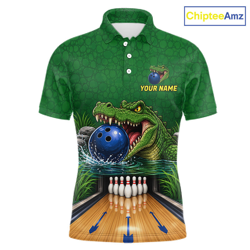 Custom Funny Alligator Bowling Shirts, Bowling Uniform Bowling Team Jerseys