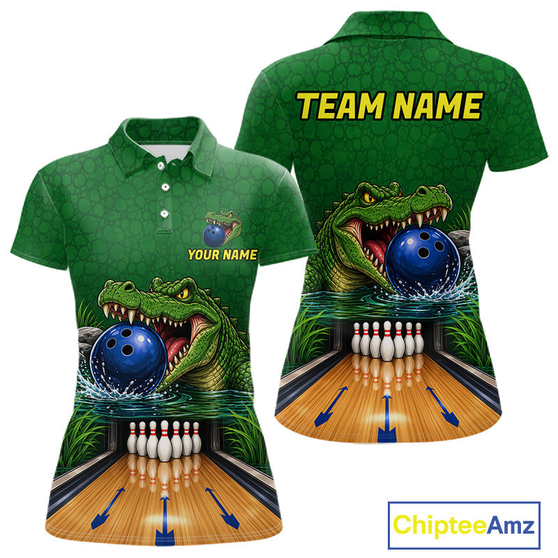 Custom Funny Alligator Bowling Shirts, Bowling Uniform Bowling Team Jerseys