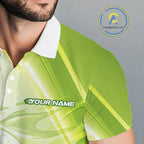 Green Flame Golf Ball Polo Shirts Custom Golf Team Shirts Golfer Outfit