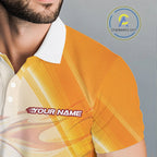 Orange Flame Golf Ball Polo Shirts Custom Golf Team Shirts Golfer Outfit