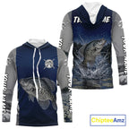 Custom Crappie Fishing Camo Long Sleeve Hooded Fishing Shirts, Crappie Tournament Fishing Shirts