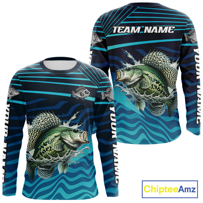 Crappie Fishing Custom Name UV Protection Long Sleeve Fishing Shirts, Crappie Team Fishing Jerseys
