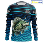 Crappie Fishing Custom Name UV Protection Long Sleeve Fishing Shirts, Crappie Team Fishing Jerseys