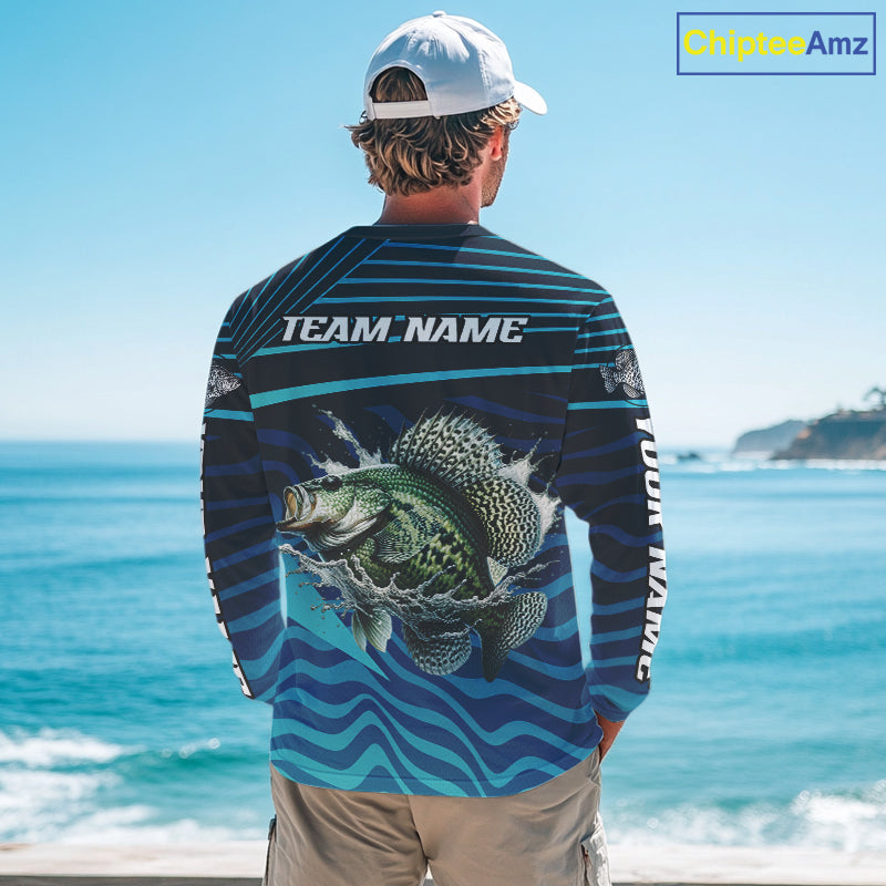 Crappie Fishing Custom Name UV Protection Long Sleeve Fishing Shirts, Crappie Team Fishing Jerseys