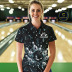 Custom Black Cracked Angry Bowling Shirts Bowling Team Jersey Bowling League