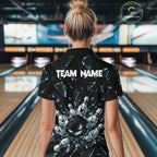 Custom Black Cracked Angry Bowling Shirts Bowling Team Jersey Bowling League