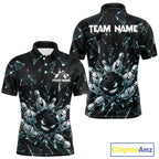 Custom Black Cracked Angry Bowling Shirts Bowling Team Jersey Bowling League