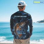 Custom Redfish Fishing Camo Long Sleeve Fishing Shirts, Personalized Redfish Fishing Team Jerseys