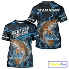 Custom Redfish Fishing Camo Fishing T-Shirts, Personalized Redfish Fishing Team Jerseys
