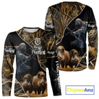 Wild Boar Bow Hunting Grim Reaper Camouflage 3D Shirts, Custom Boar Shirt
