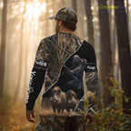 Wild Boar Bow Hunting Grim Reaper Camouflage 3D Shirts, Custom Boar Shirt