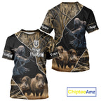 Wild Boar Bow Hunting Grim Reaper Camouflage 3D Shirts, Custom Boar Shirt