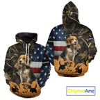 Custom Rabbit Hunting Camo US Flag 3D Shirts for Hunters, Rabbit Hunting Clothing