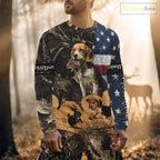 Custom Rabbit Hunting Camo US Flag 3D Shirts for Hunters, Rabbit Hunting Clothing