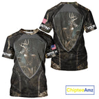 Whitetail Deer Hunting Camo US Flag 3D All Over Printed Shirts, Best Deer Hunting Gifts
