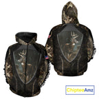 Whitetail Deer Hunting Camo US Flag 3D All Over Printed Shirts, Best Deer Hunting Gifts