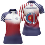 Personalized American Flag Target Archery 3D Polo Shirts, Custom Archery Jerseys Designs