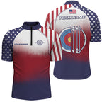 Personalized American Flag Target Archery 3D Quarter-Zip Shirts, Archery Jerseys Designs