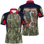 Personalized US Flag Camouflage Archery Polo Shirts Archery Jerseys Custom Archery Shirts