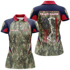 Personalized US Flag Camouflage Archery Polo Shirts Archery Jerseys Custom Archery Shirts