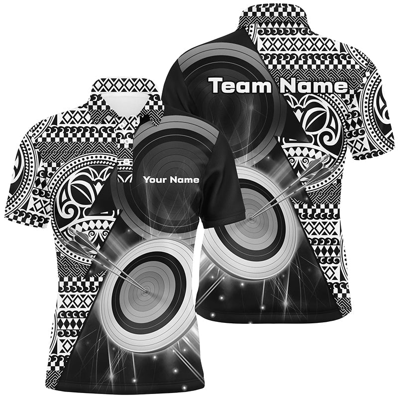 Personalized Tribal White Black Target Archery Polo Shirts Custom Archery Team Jerseys
