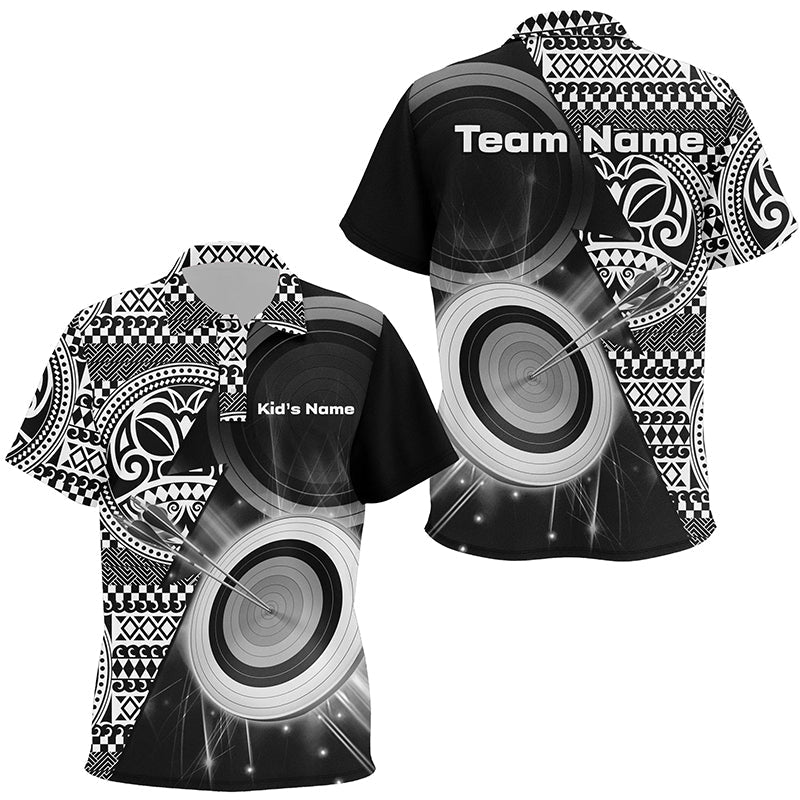 Personalized Tribal White Black Target Archery Polo Shirts Custom Archery Team Jerseys