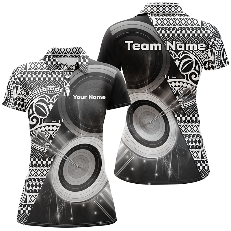 Personalized Tribal White Black Target Archery Polo Shirts Custom Archery Team Jerseys