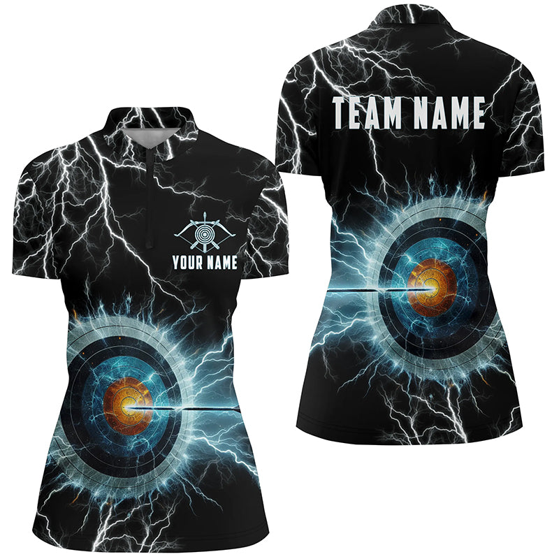 Personalized Thunder Lighting Target Archery 3D Quarter-Zip Shirts, Archery Team Jerseys