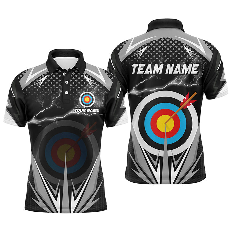 Personalized Thunder Lighting Target Archery 3D Polo Shirts, Custom Archery Team Jerseys