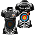 Personalized Thunder Lighting Target Archery 3D Polo Shirts, Custom Archery Team Jerseys