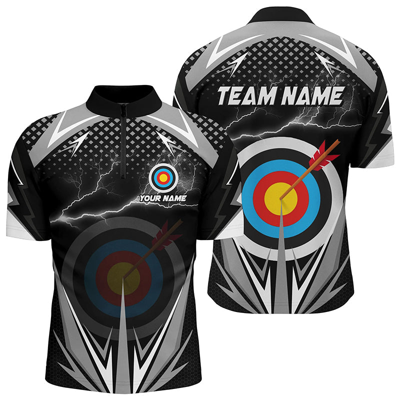 Personalized Thunder Lighting Target Archery 3D Quarter-Zip Shirts, Archery Team Jerseys