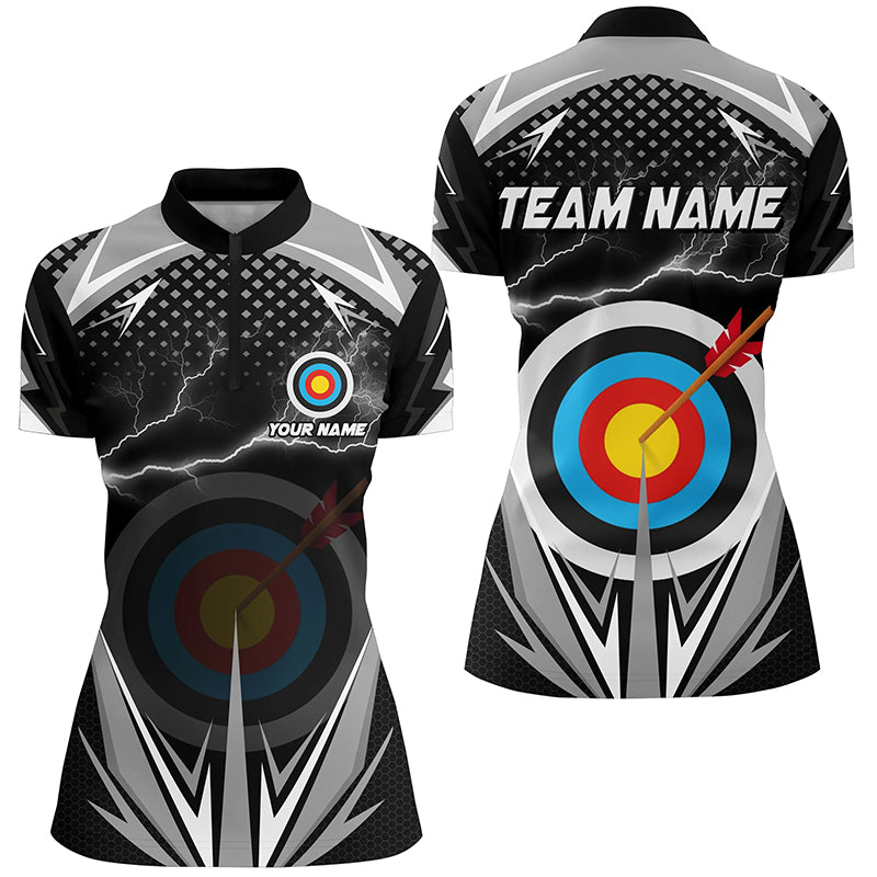 Personalized Thunder Lighting Target Archery 3D Quarter-Zip Shirts, Archery Team Jerseys