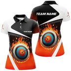 Personalized Flaming Target Archery 3D Polo Shirts, Fire Bow And Arrow Archery Team Shirts