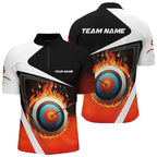 Personalized Flaming Target Archery 3D Quarter-Zip Shirts, Fire Bow Arrow Archery Shirts