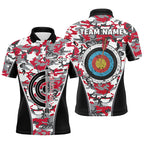 Personalized Red Camo Target Archery Polo Shirts Archery Jerseys Custom Archery Team Shirts
