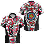 Personalized Red Camo Target Archery Polo Shirts Archery Jerseys Custom Archery Team Shirts