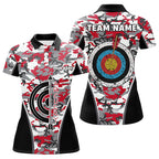 Personalized Red Camo Target Archery Polo Shirts Archery Jerseys Custom Archery Team Shirts