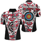 Personalized Camo Target Archery Quarter-Zip Shirts Archery Jerseys Custom Archery Shirts