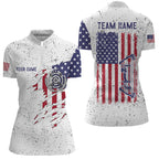 Personalized White Grunge US Flag Target Archery 3D Quarter-Zip Shirts, Bow Archery Shirts