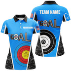 Personalized Name Blue Archery Goal Polo Shirts Custom 3D Target Archery Jerseys For Team