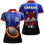 Personalized Archery Mode On Thunder Lightning Blue Polo Shirts, 3D Target Archery Jerseys